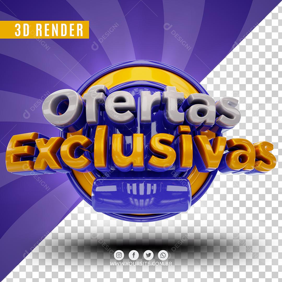 Ofertas Exclusivas Roxo Selo 3D Para Composição PSD