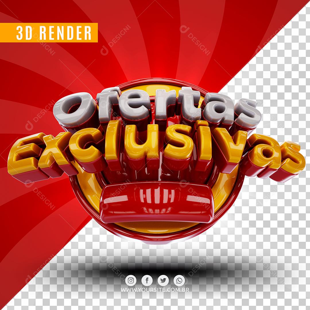 Ofertas Exclusivas Vermelho Selo 3D Para Composição PSD