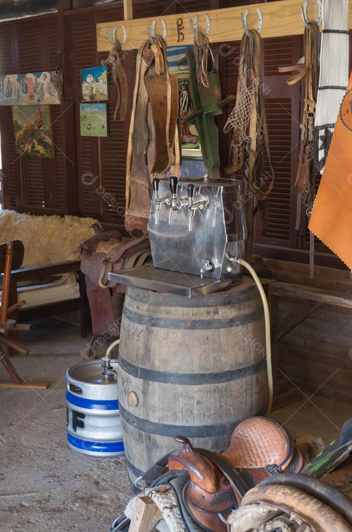 Barril de madeira restaurante