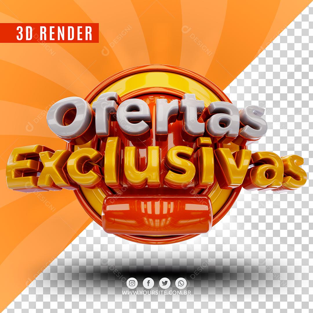 Selo 3D Ofertas Exclusivas Para Composição PSD