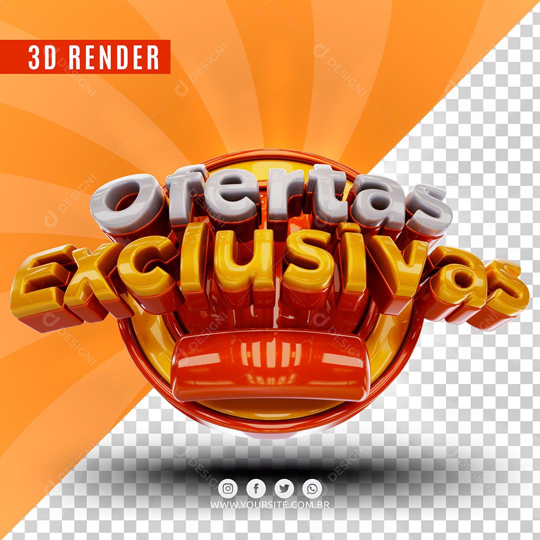 Ofertas Exclusivas Vermelho Selo 3D Para Composição PSD