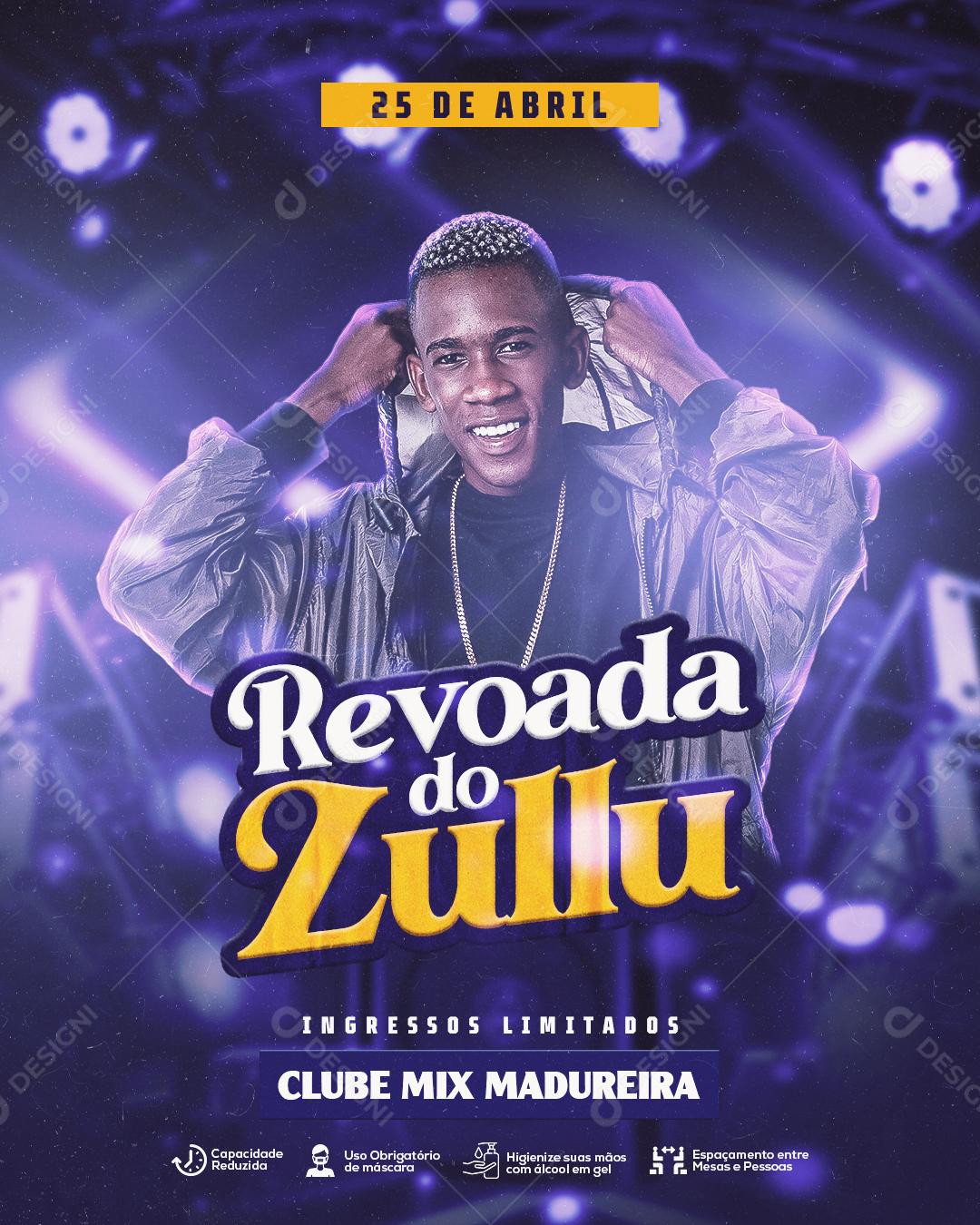 Flyer Revoada do Zullu Club Mix Social Media PSD Editável