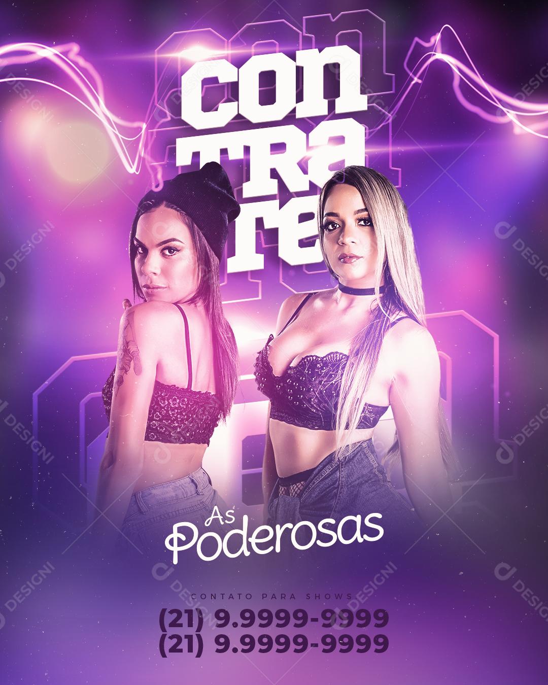 Flyers Contrate As Poderosas Shows Social Media PSD Editável