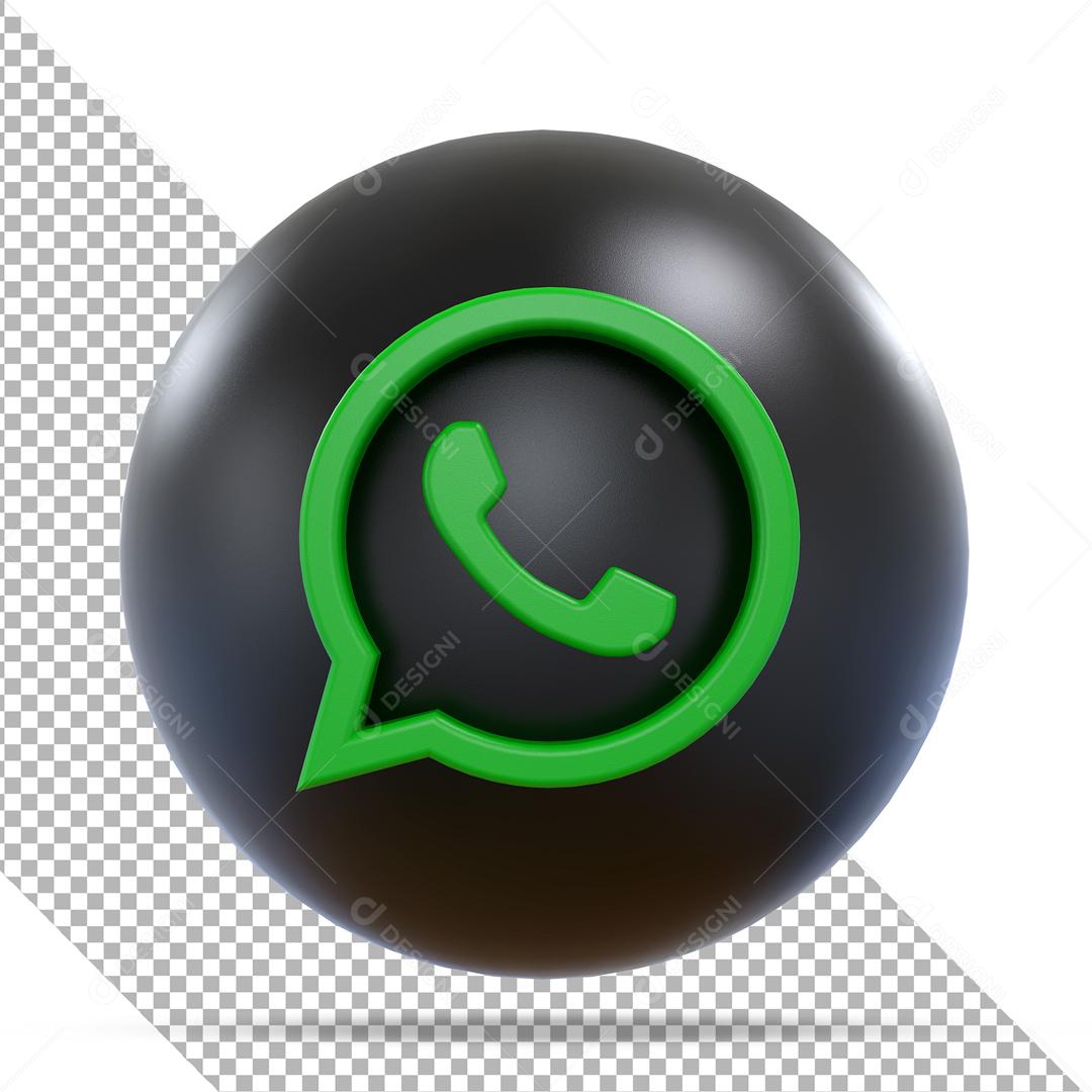 ícone 3D Whatsapp Elemento Para Composição PSD