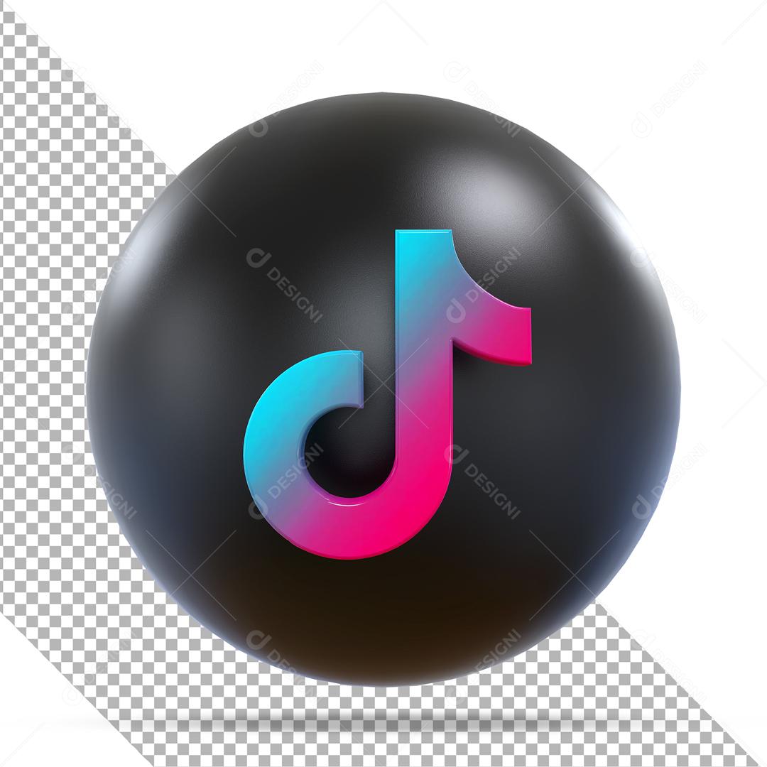 ícone 3D Tiktok Para Composição PSD