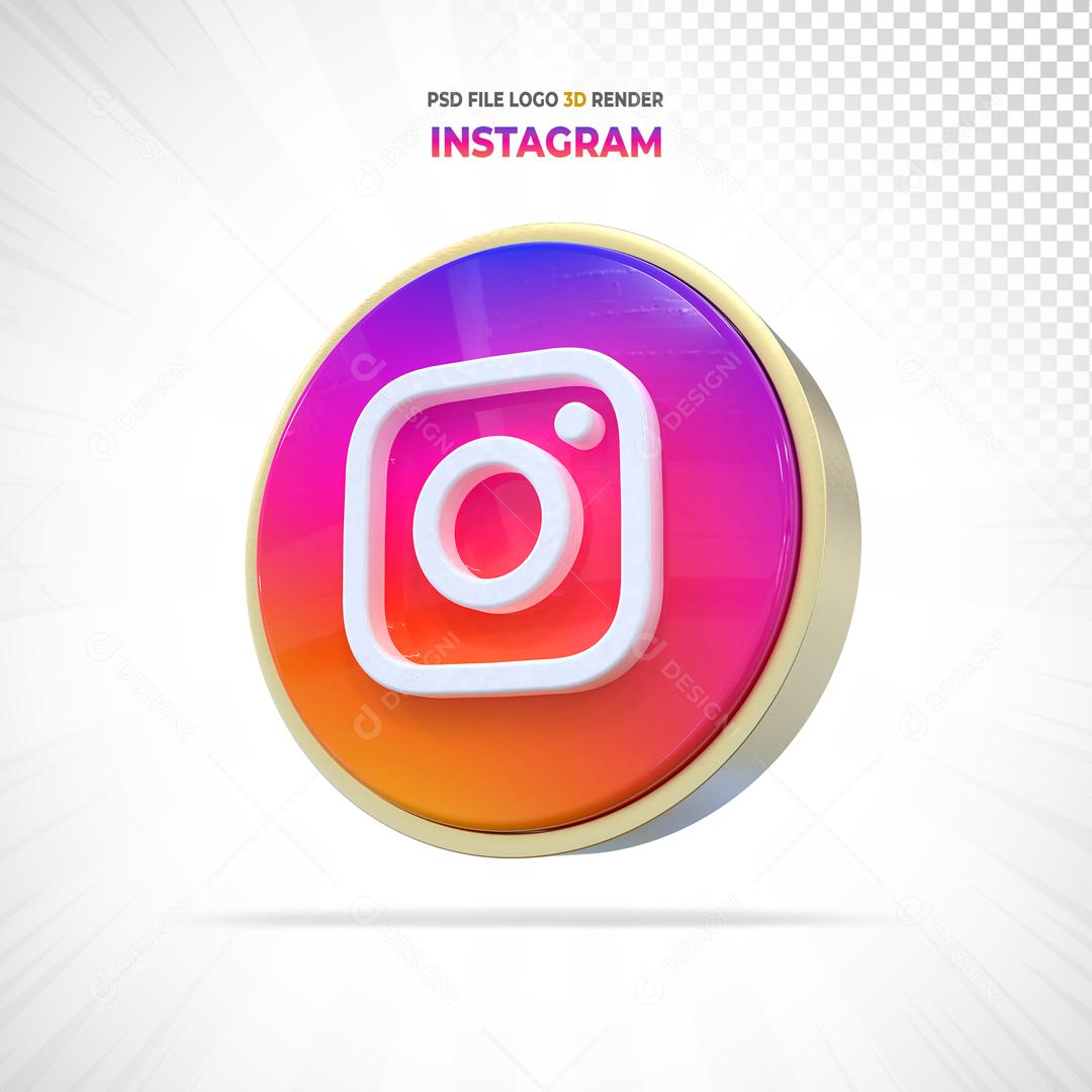 Elemento 3D Instagram Para Composição PSD