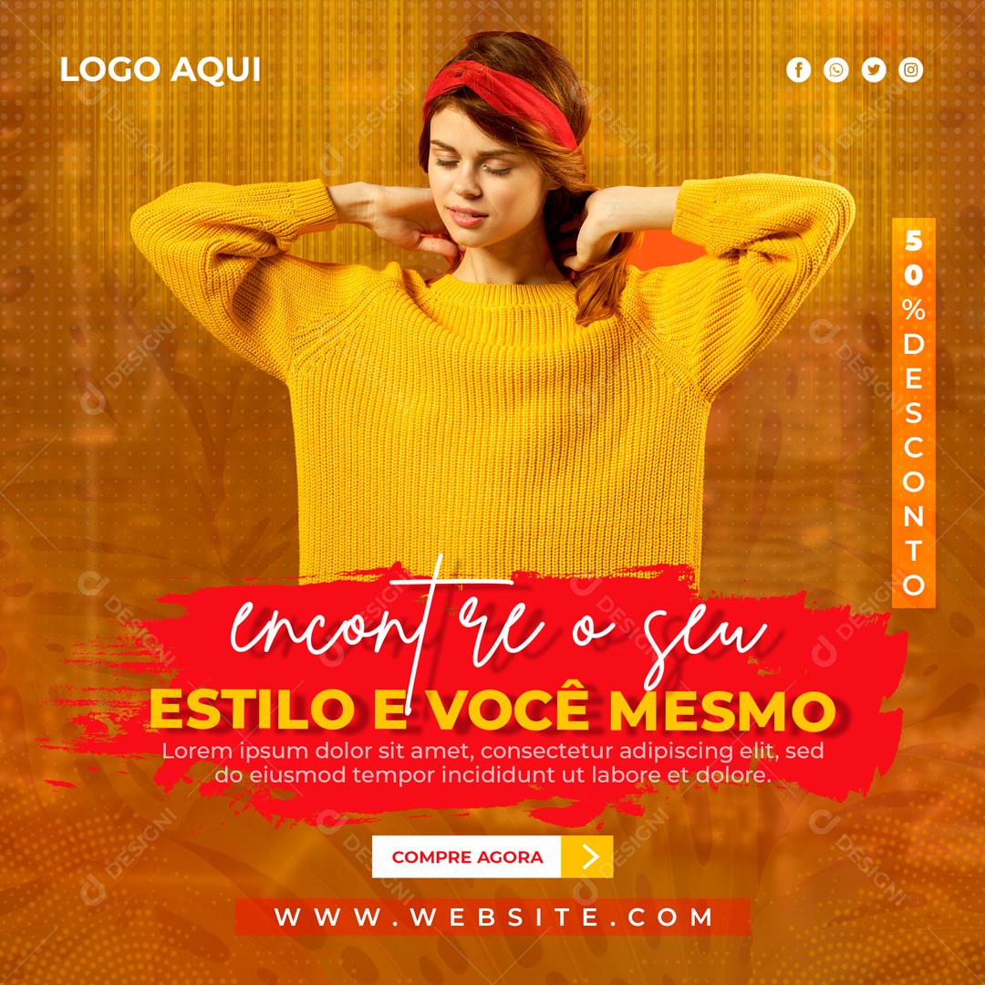 Encontre o Seu Estilo Você Mesmo Social Media PSD Editável
