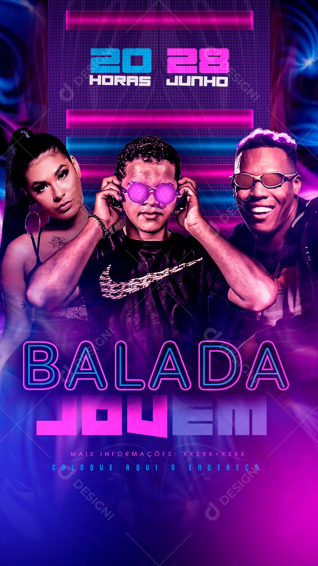 Flyer Balada Jovem Fest Social Media PSD Editável