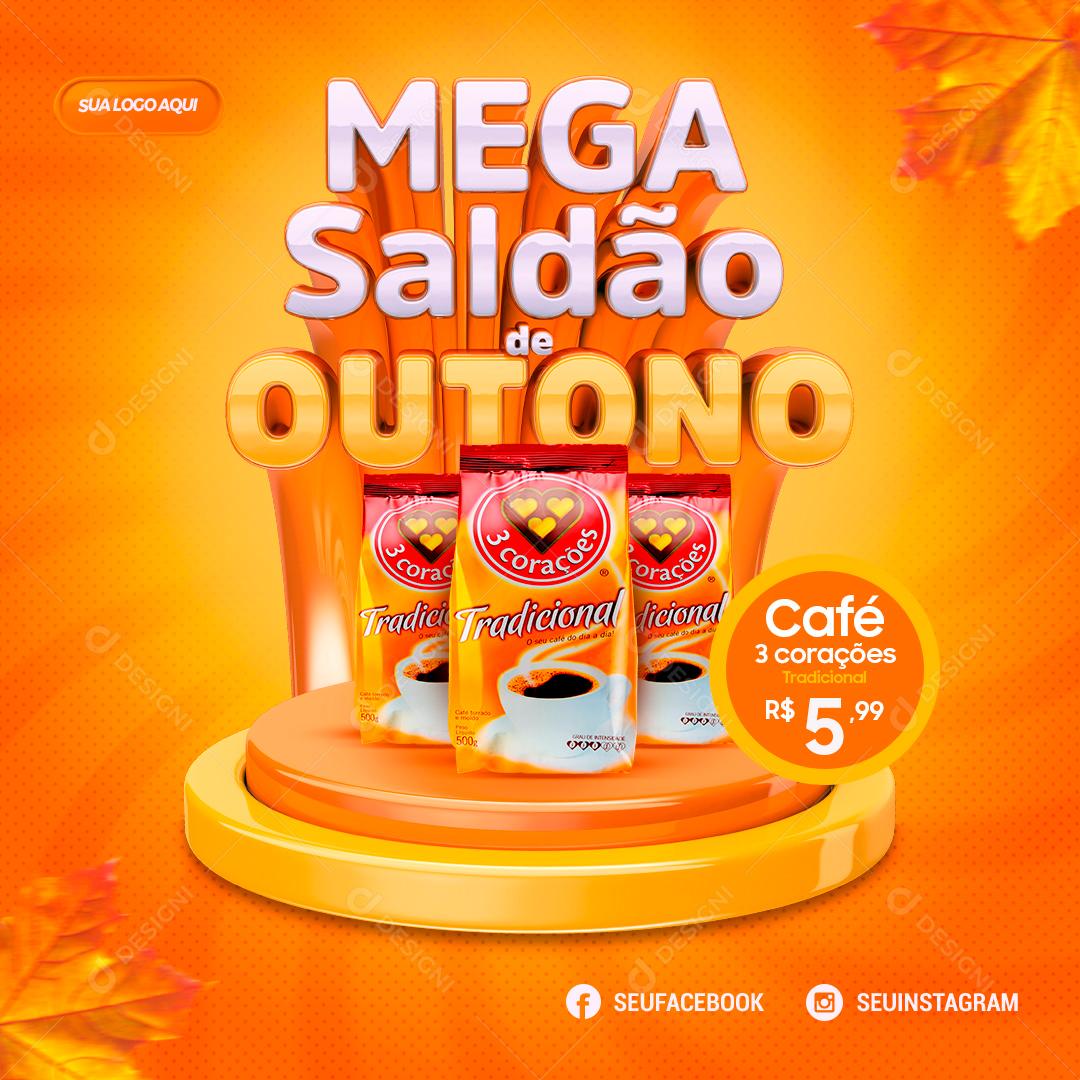 Flyer Mega Saldão De Outono Social Media PSD Editável