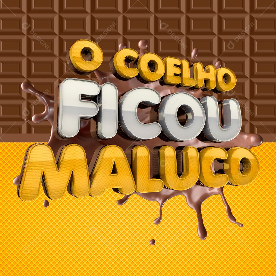 Selo 3D Para Composição O Coelho Ficou Maluco Com Essas Promoções PSD Editável