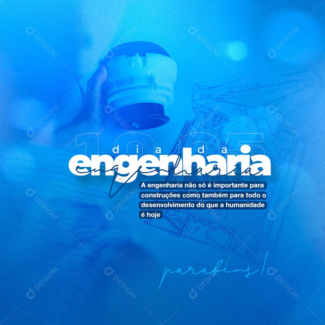 Dia Da Engenharia 10 De Abril Engenheiros é Seu Dia Social  Media PSD Editável