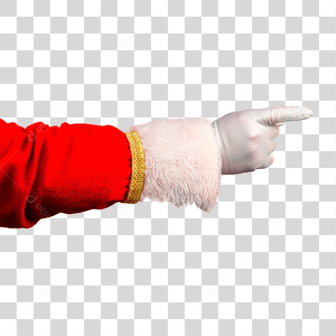 Papai Noel no gesto de apontar PNG Transparente