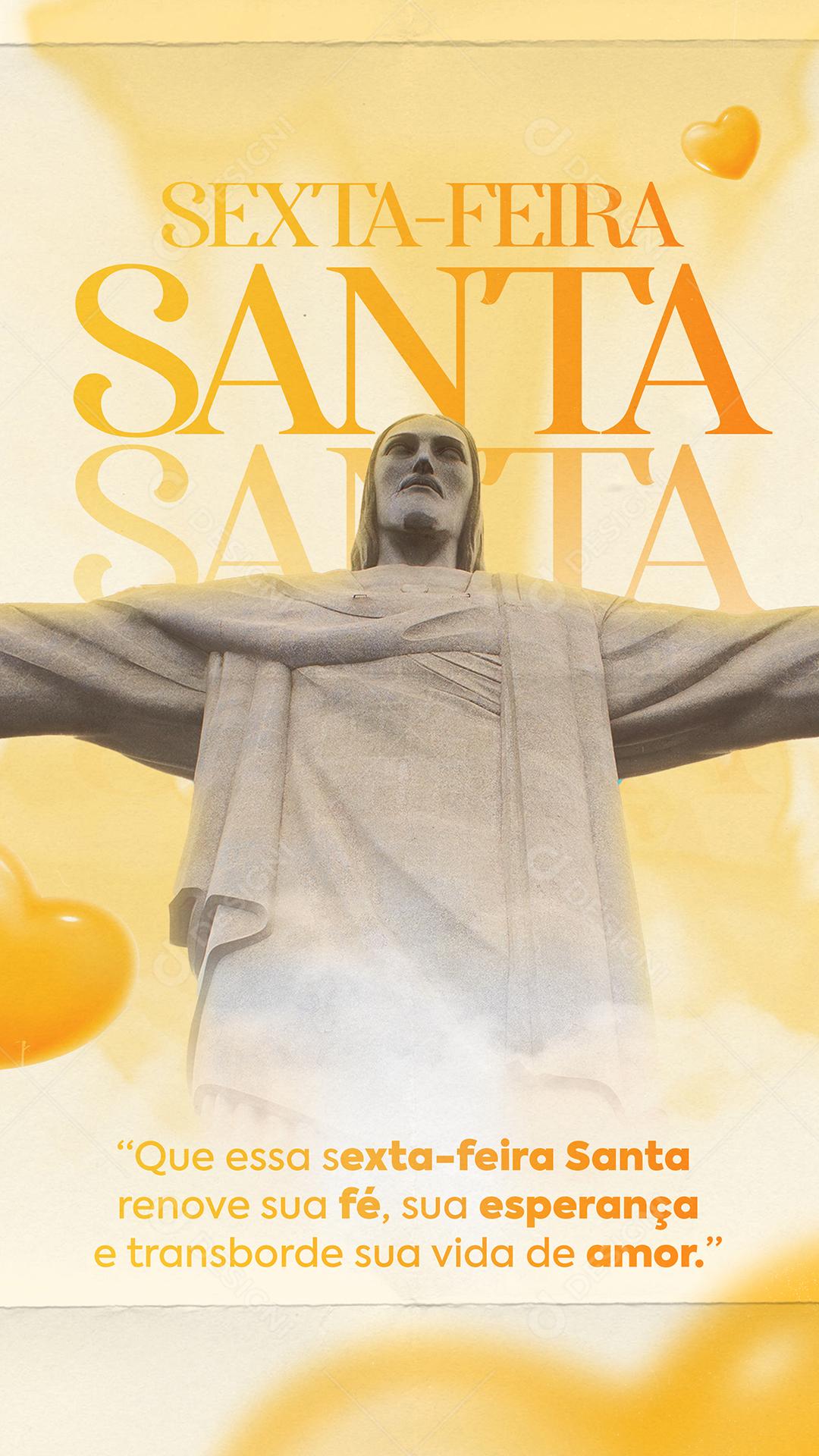 Social Media Que Essa Sexta Feira Santa Renove Sua Fé Semana Santa PSD Editável