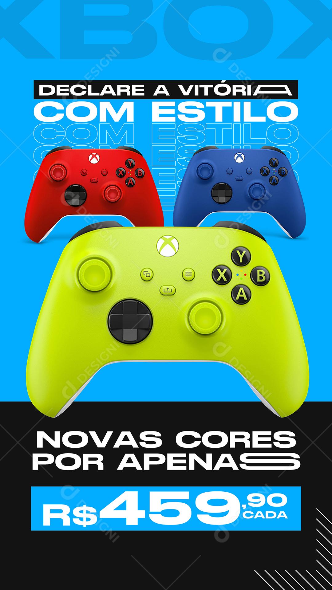 Declare a Vitória com Estilo Controles de Xbox Eletrônico Social Media PSD Editável