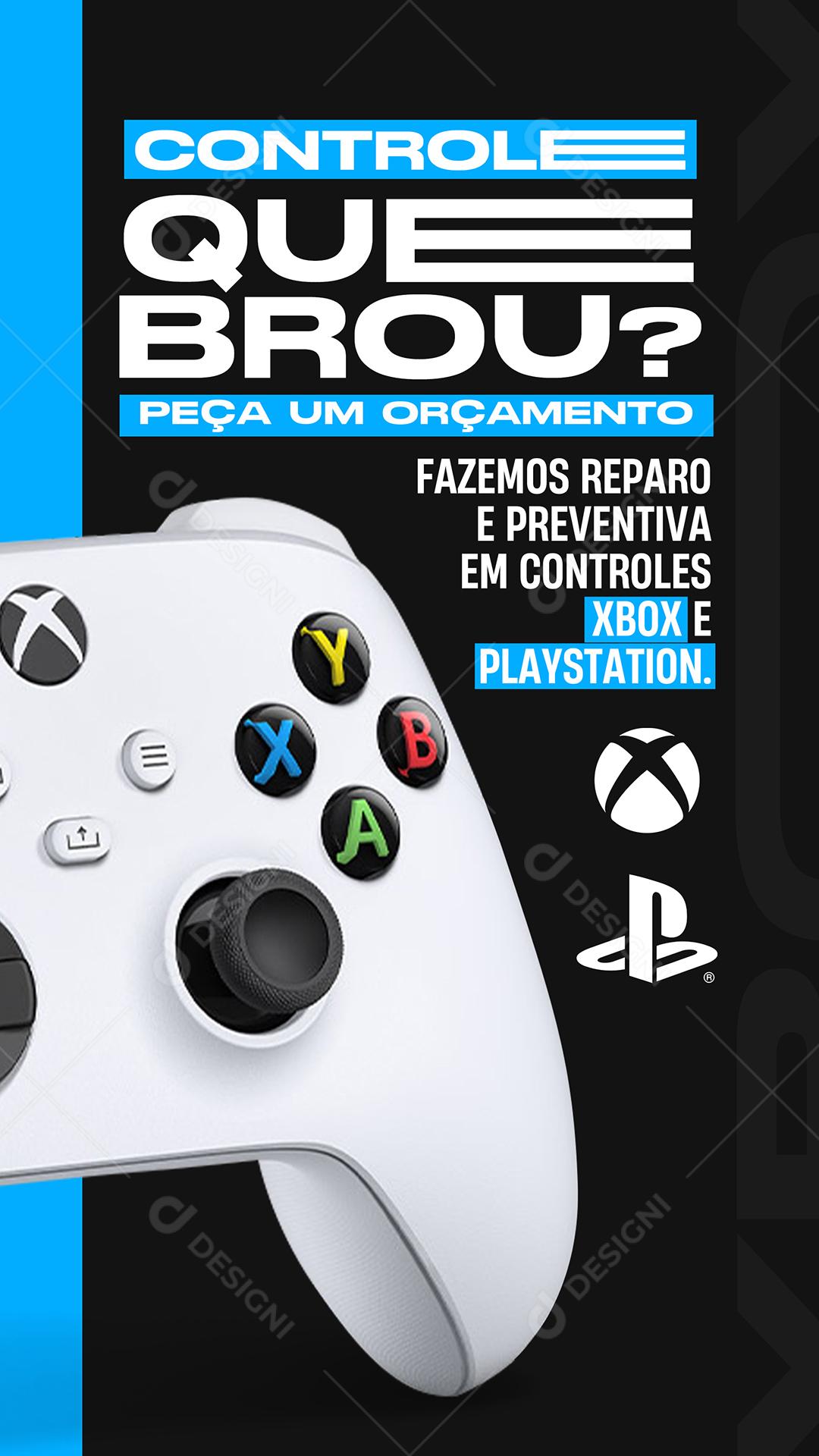 Controle Quebrou Fazemos Reparos Eletrônico Social Media PSD Editável