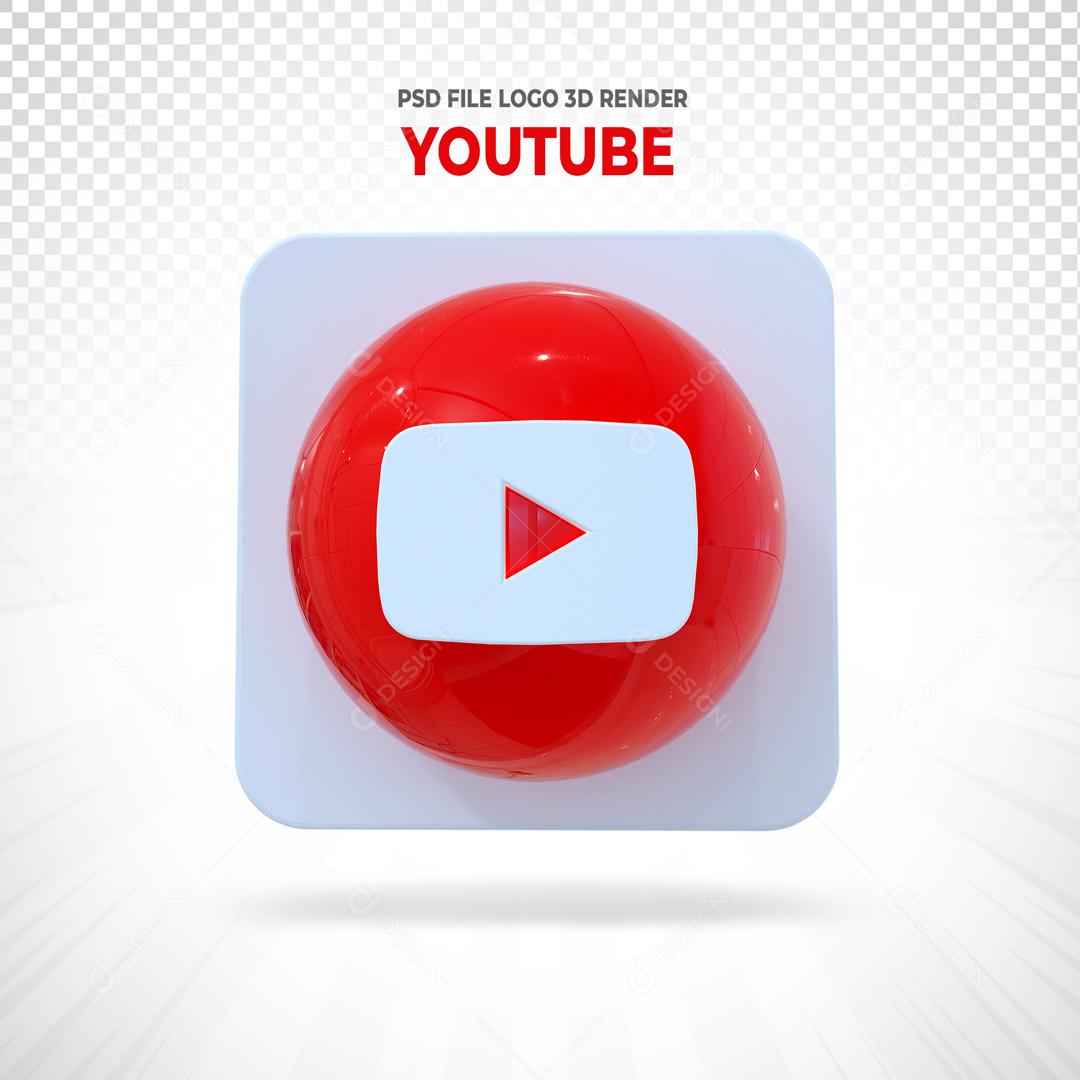 Youtube 3D Elemento Para Composição PSD