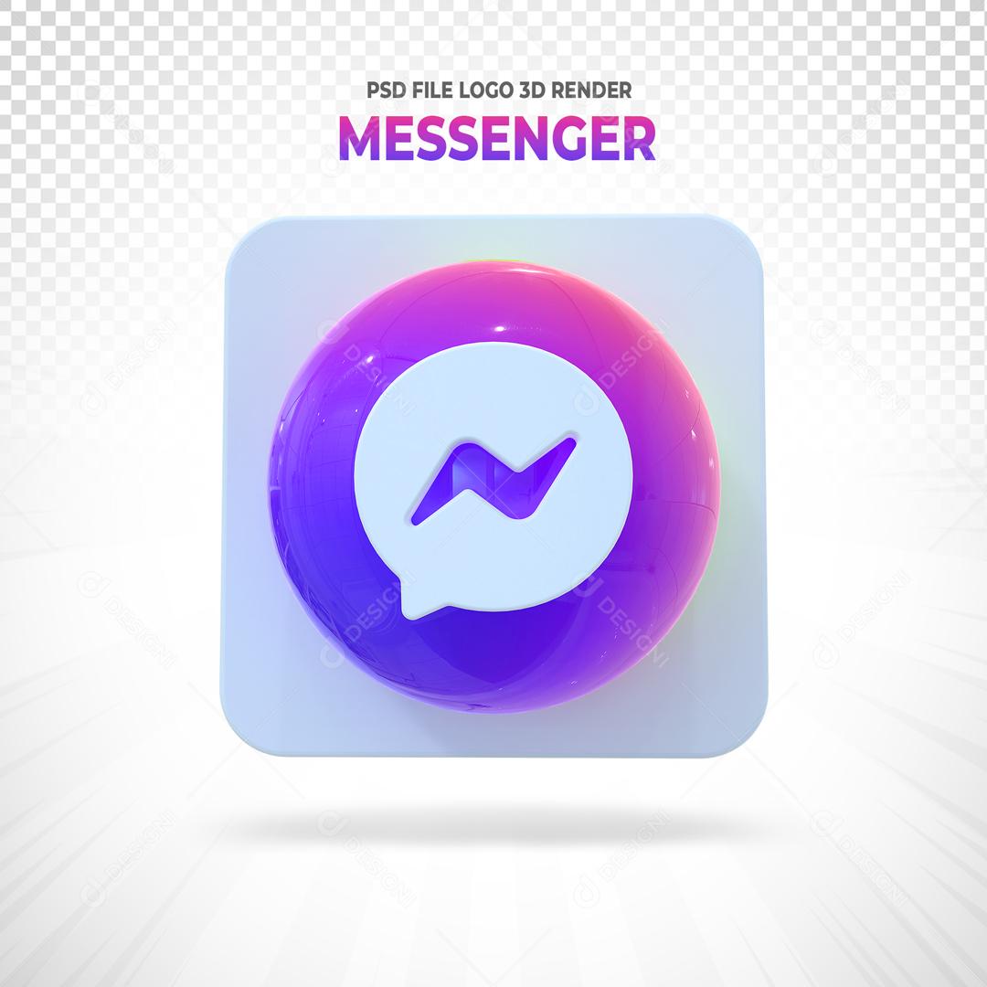Messenger 3D Elemento Para Composição PSD