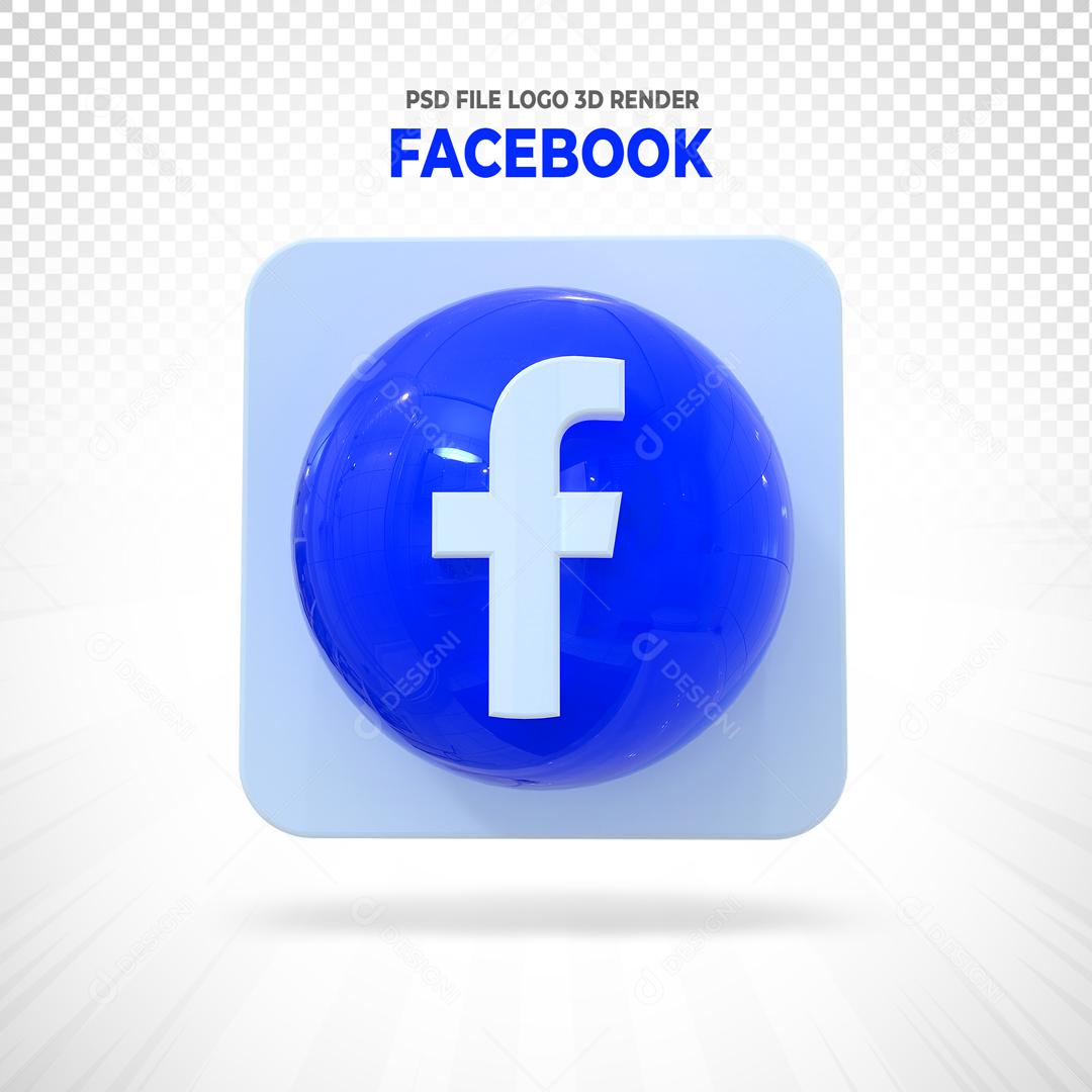 Facebook 3D Elemento Para Composição PSD
