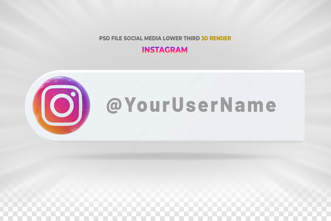 Tag do Instagram 3D Elemento Para Composição PSD