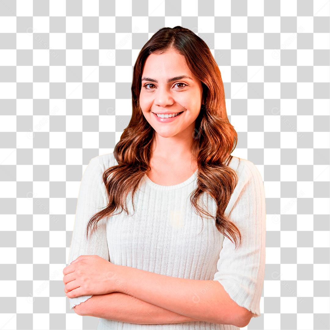 Mulher latina bonita sorrindo PNG Transparente