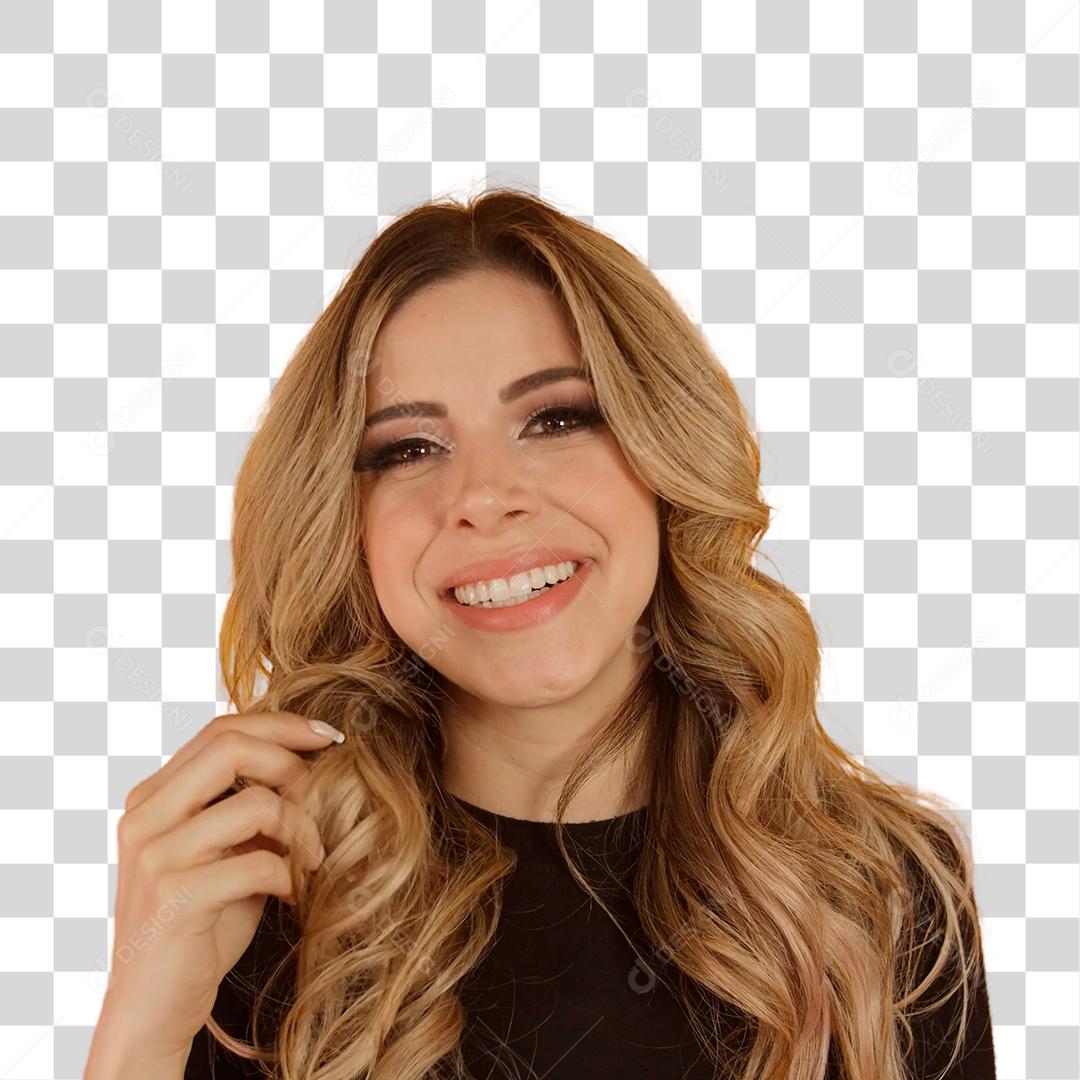 Jovem Mulher loira caucasiana feliz PNG Transparente