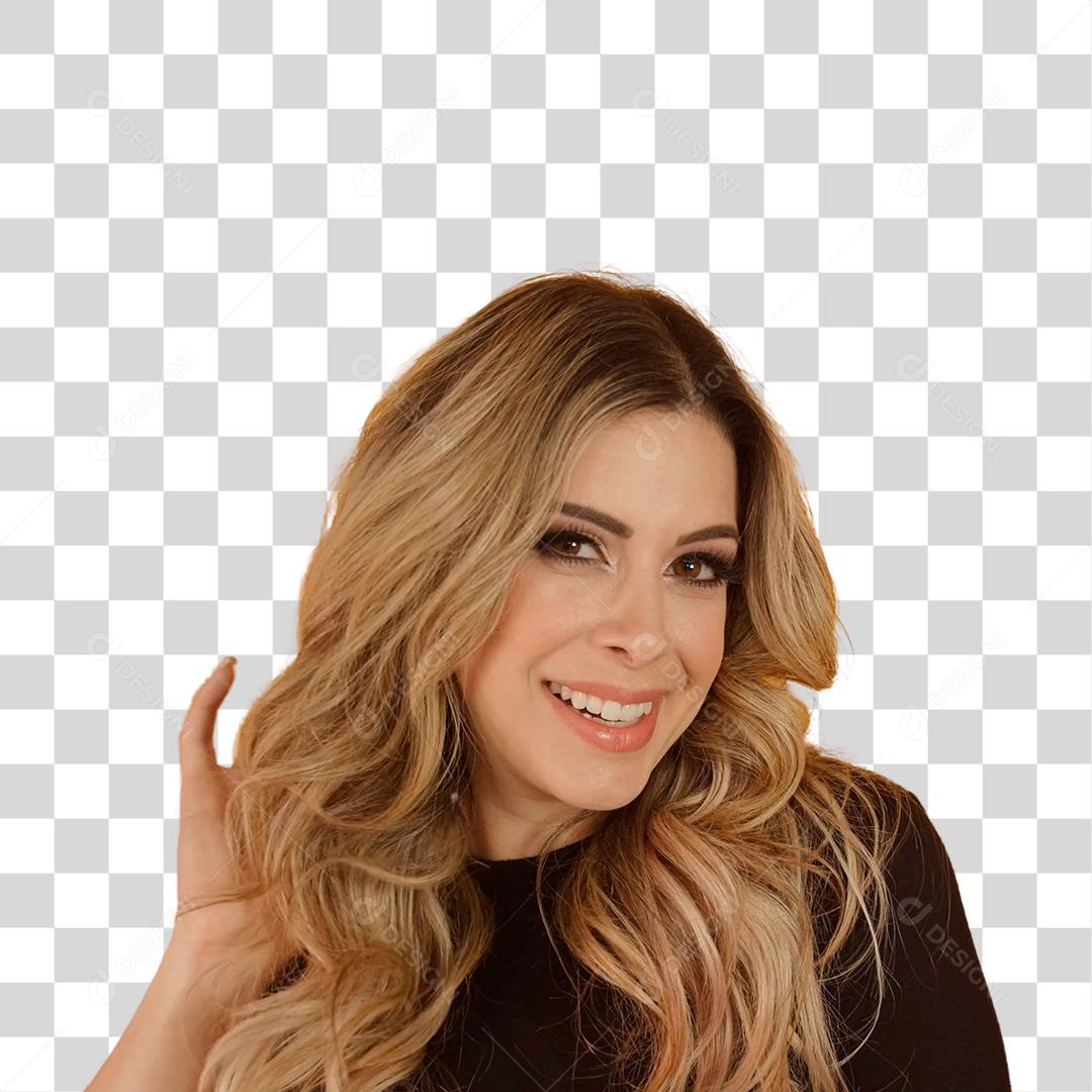 Happy young beautiful blonde woman PNG Transparent