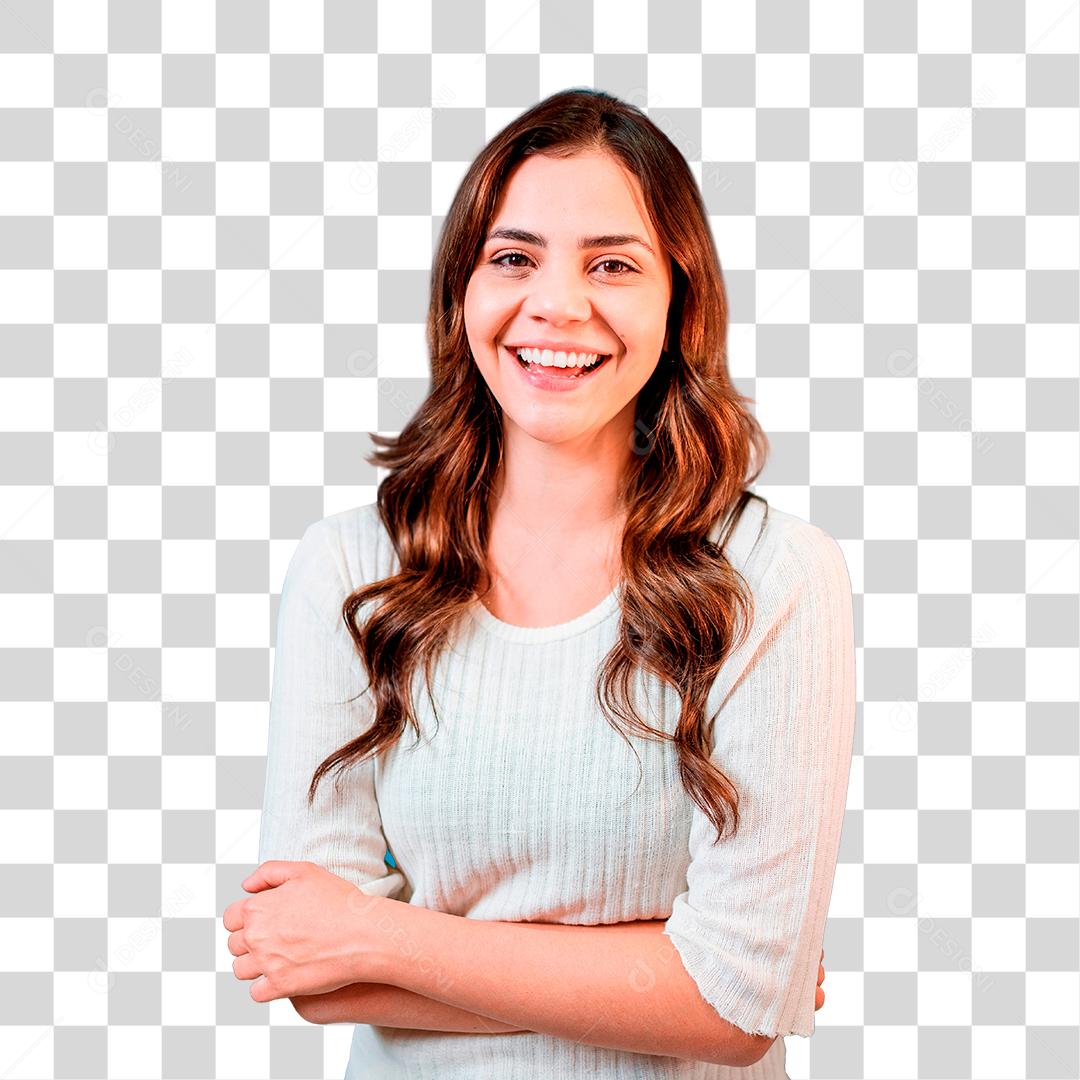 Jovem mulher latina vestindo roupas casuais cara feliz sorrindo PNG Transparente