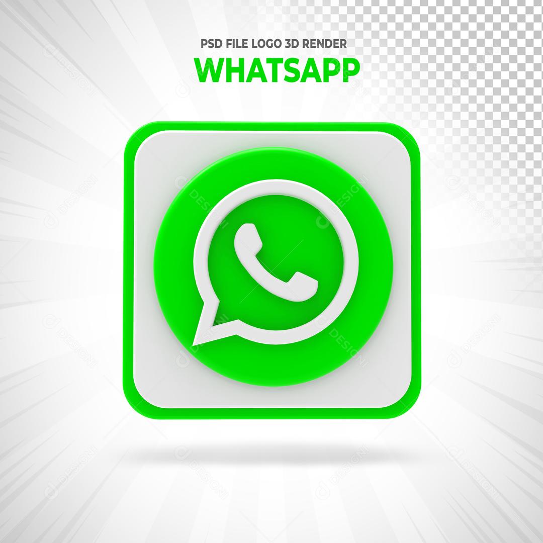 ícone Whatsapp Elemento 3D Para Composição PSD