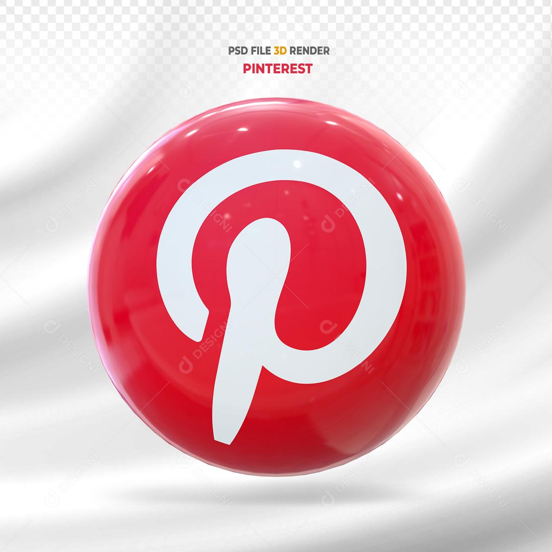 Pinterest 3D Elemento Para Composição PSD