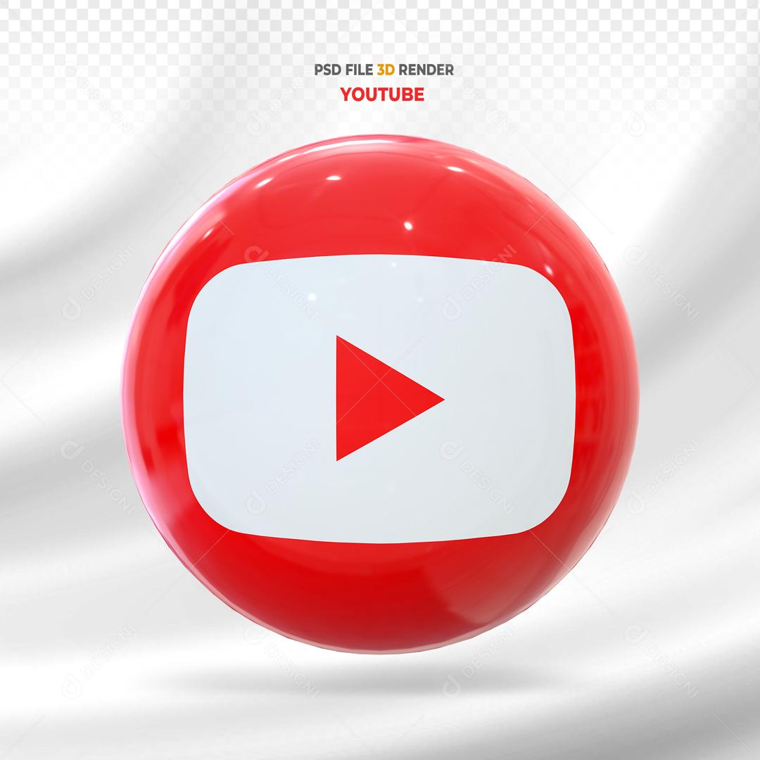 Youtube 3D Elemento Para Composição PSD