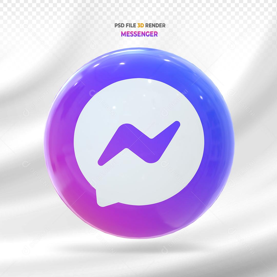 Messenger 3D Elemento Para Composição PSD