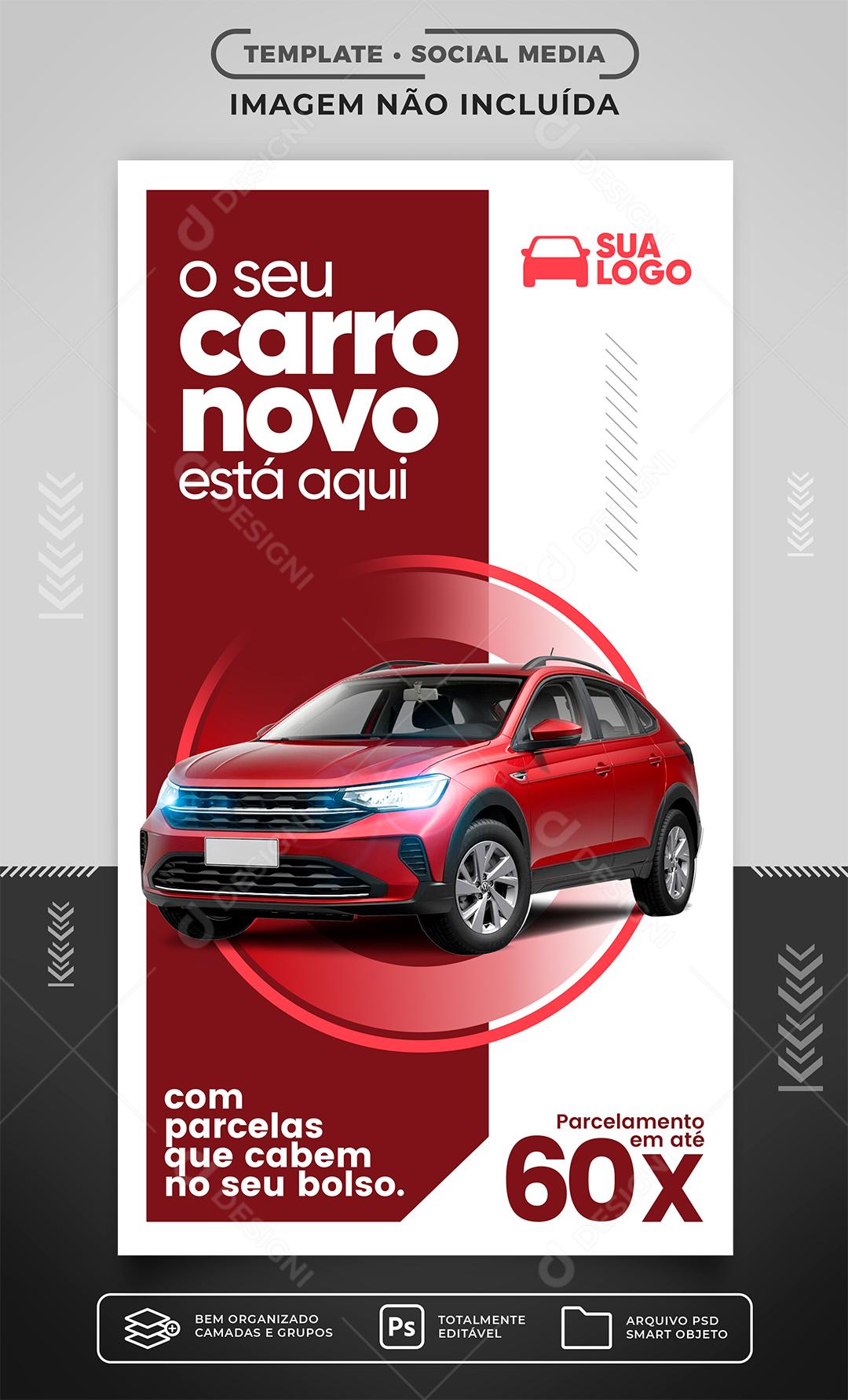 Social Media O seu Carro Novo Está Aqui Concessionária PSD Editável