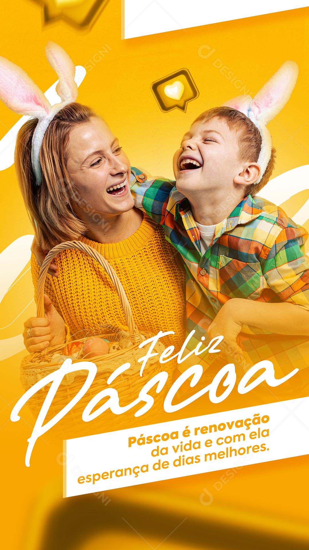 Feliz Páscoa Renovação da vida Loja Social Media PSD Editável