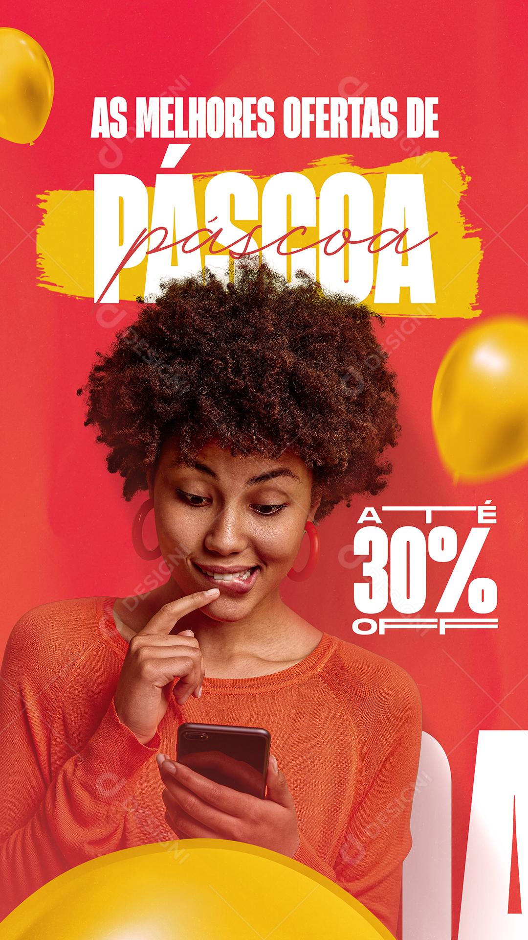 As Melhores Ofertas de Páscoa Até 30% Loja Social Media PSD Editável