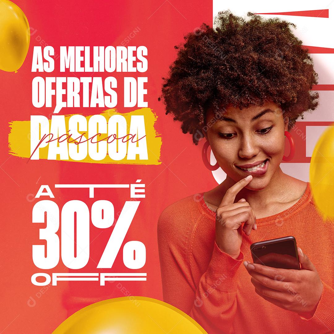 Social Media As Melhores Ofertas de Páscoa Até 30% Loja PSD Editável