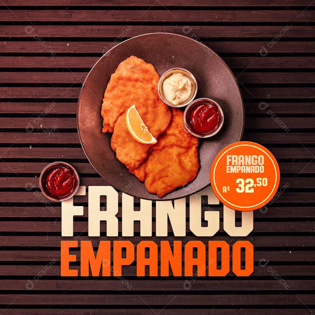 Post Frango Empanado Social Média PSD Editável