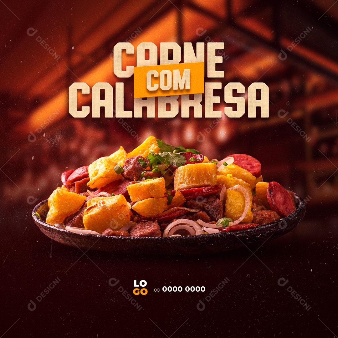 Social Media Carne Com Calabresa PSD Editável