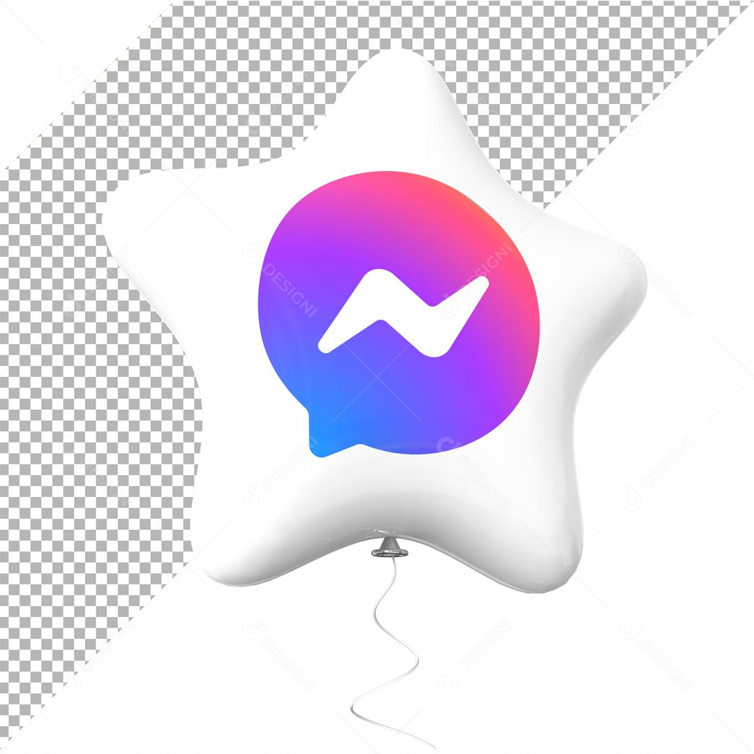 Messenger 3D Com Formato de Estrela Elemento Para Composição PSD