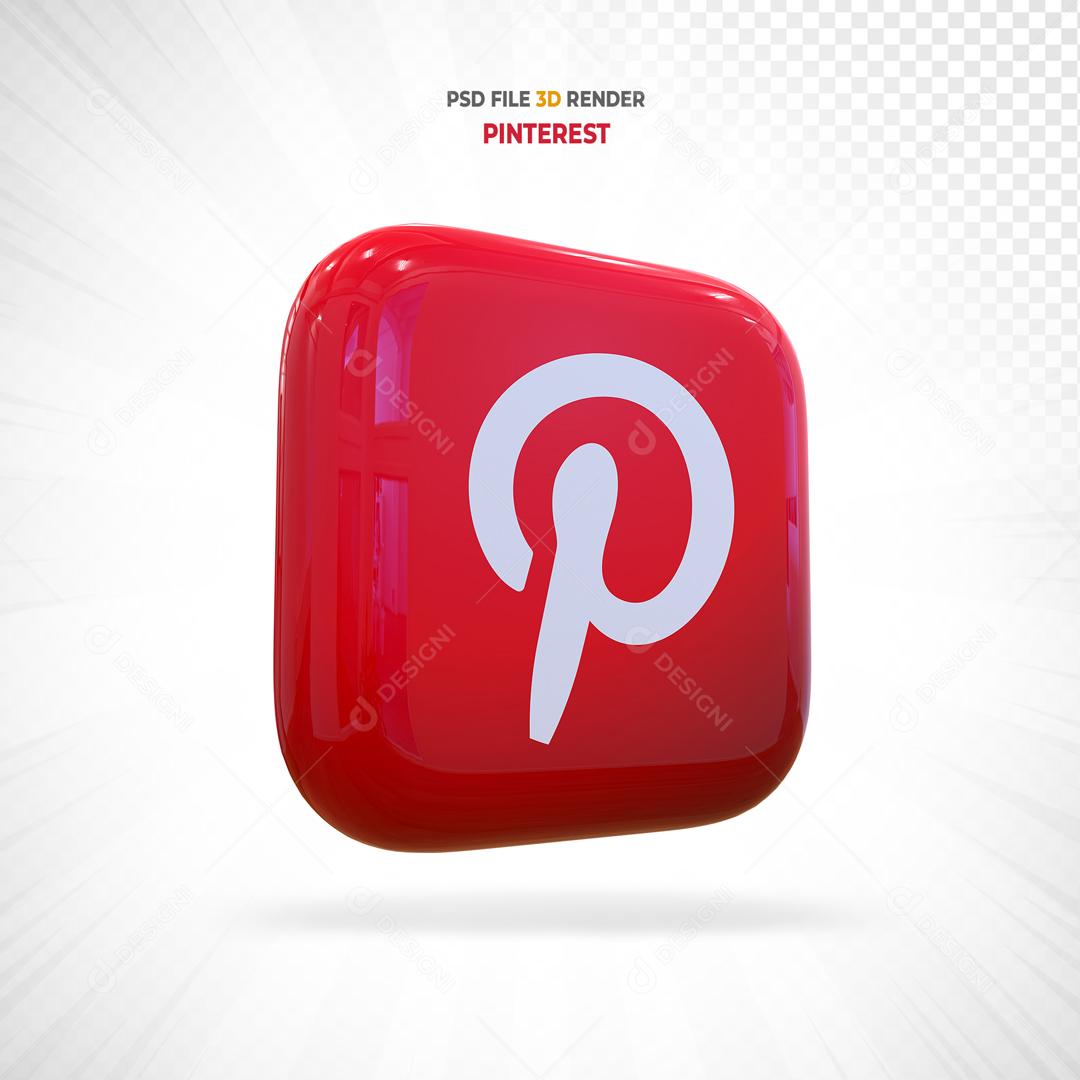 Pinterest 3D Quadrado Elemento Para Composição PSD