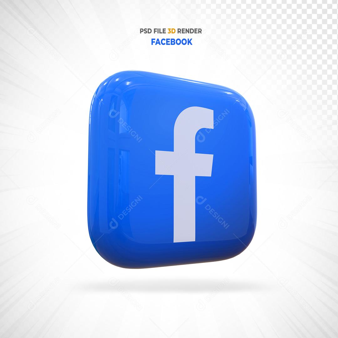 Facebook 3D Quadrado Elemento Para Composição PSD