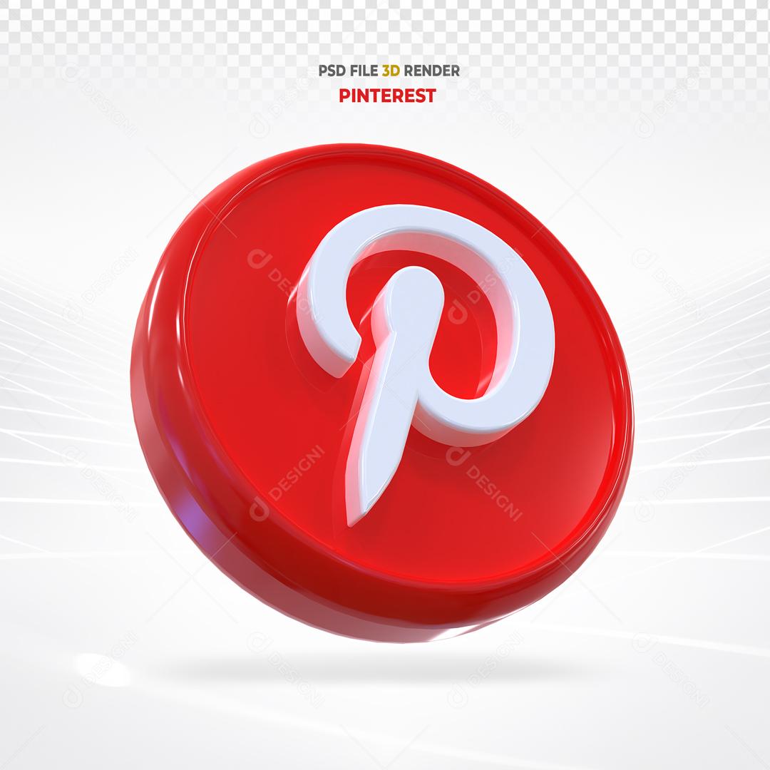 Pinterest 3D Elemento Para Composição PSD