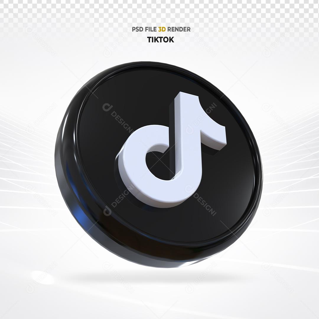 Tiktok 3D Elemento Para Composição PSD