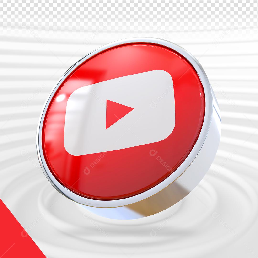 Elemento 3D Youtube Para Composição PSD
