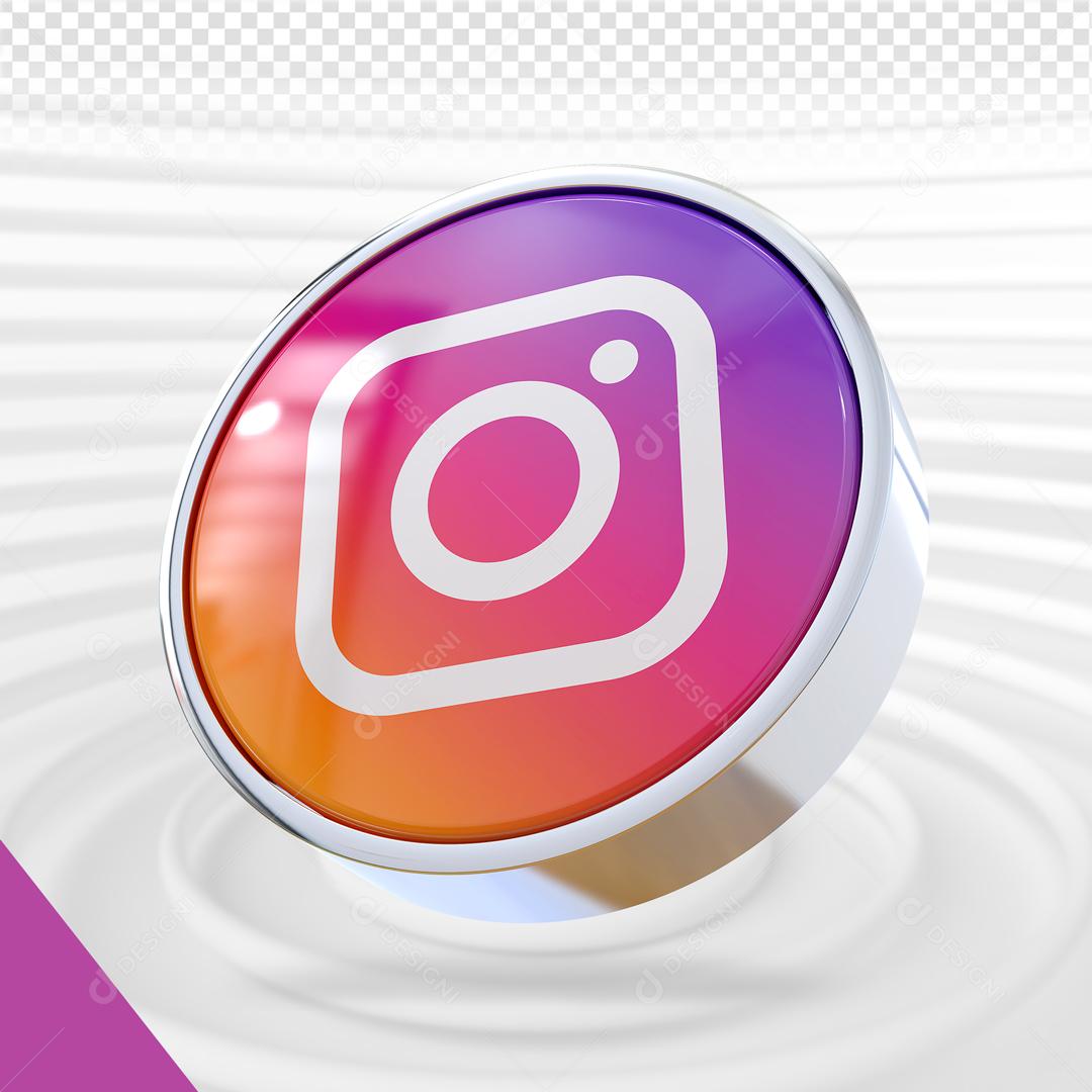 Elemento 3D Instagram Para Composição PSD