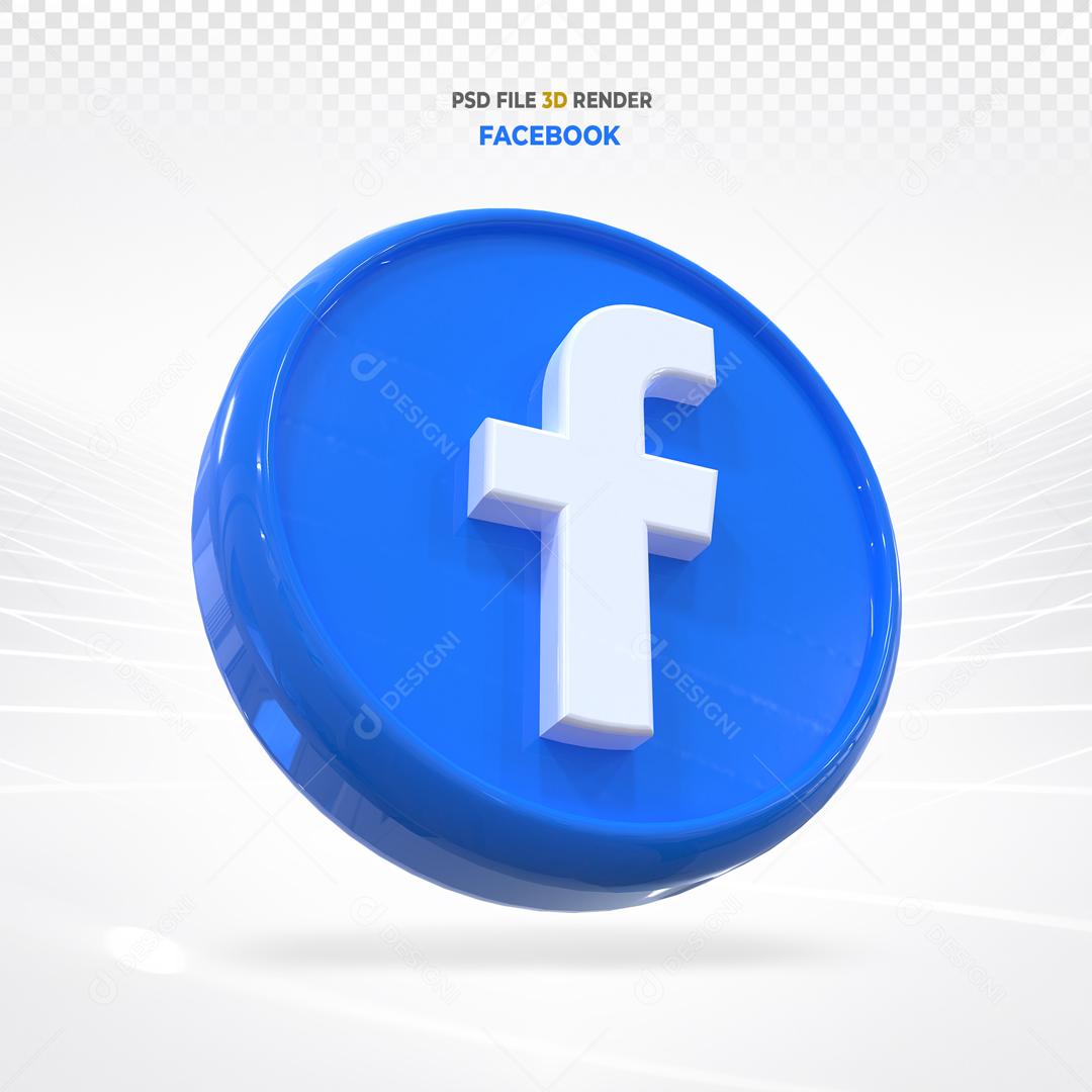 Facebook 3D Elemento Para Composição PSD