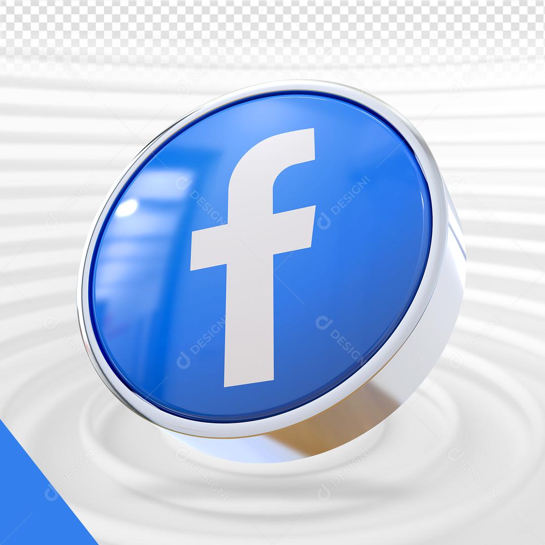 Elemento 3D Facebook Para Composição PSD