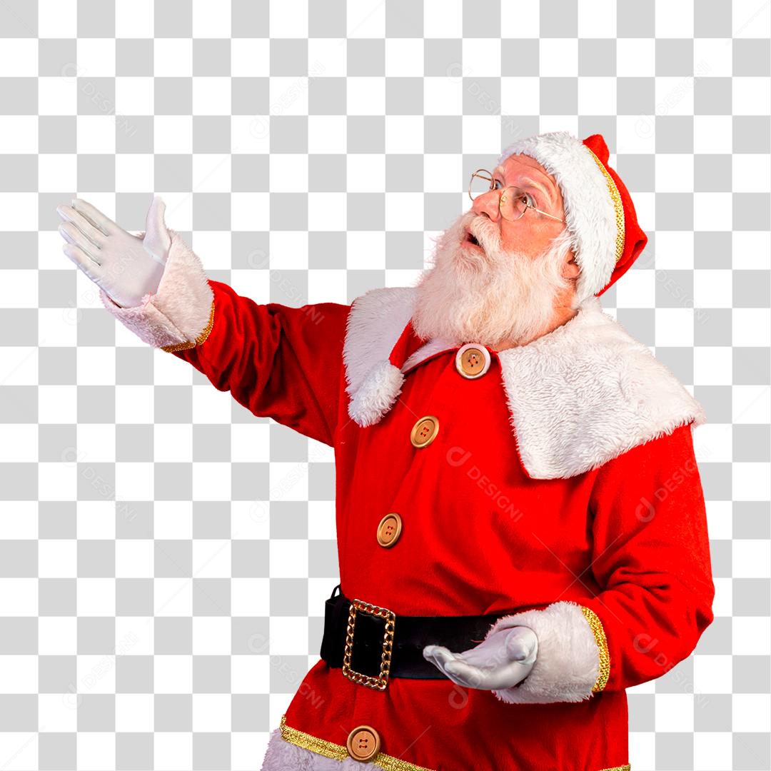 Noel olhando para cima e acenando PNG Transparente