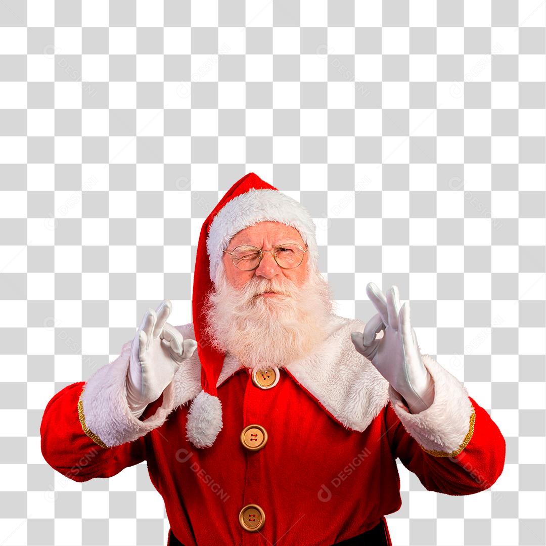 Papai noel fazendo gesto de ok PNG Transparente