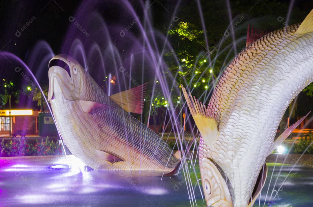 Praça da Liberdade, piraputanga fish, located in the city of Bonito