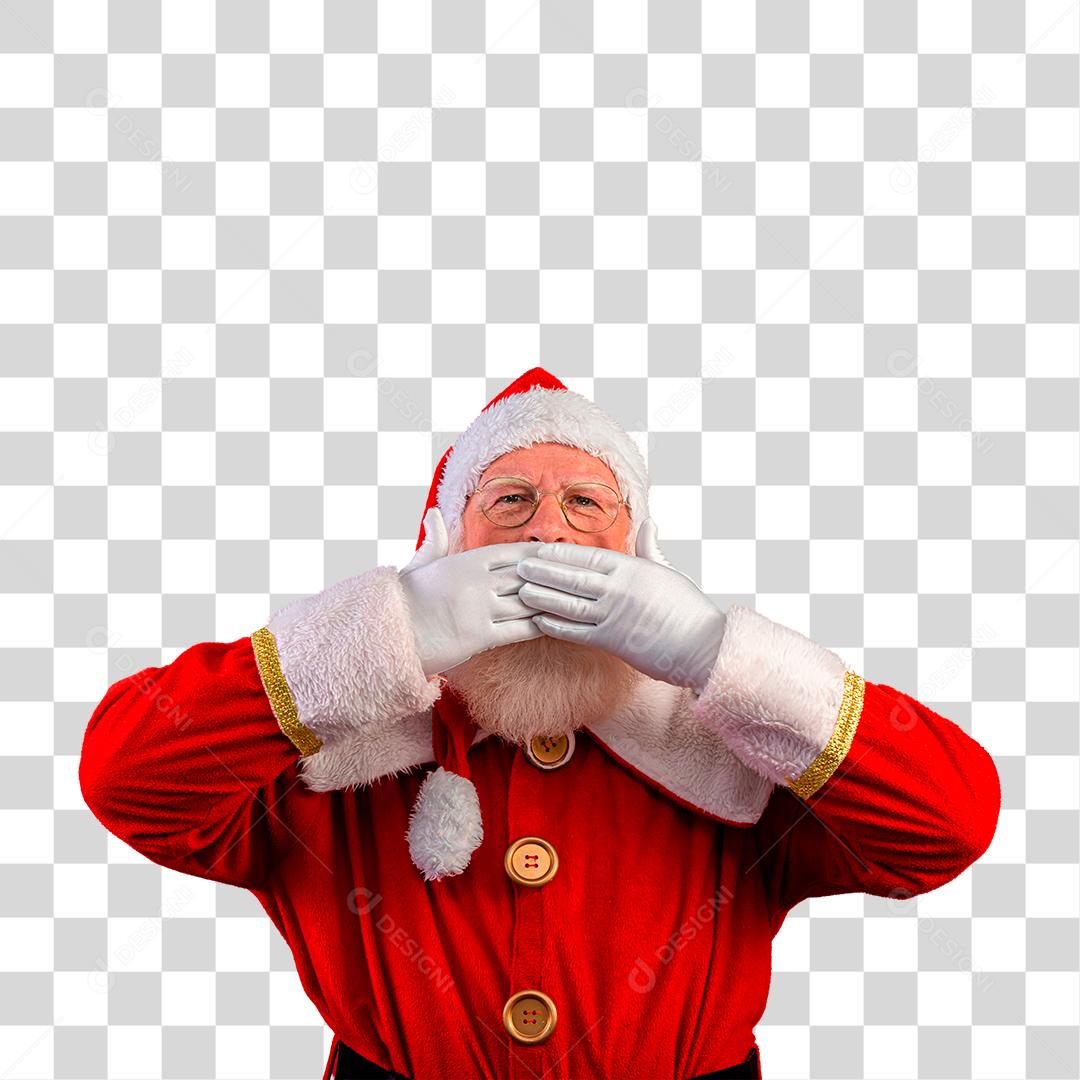 Papai Noel jogando beijo PNG Transparente
